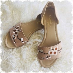 🌸CUTE🌸 Floral Flat Summer Suede Sandals